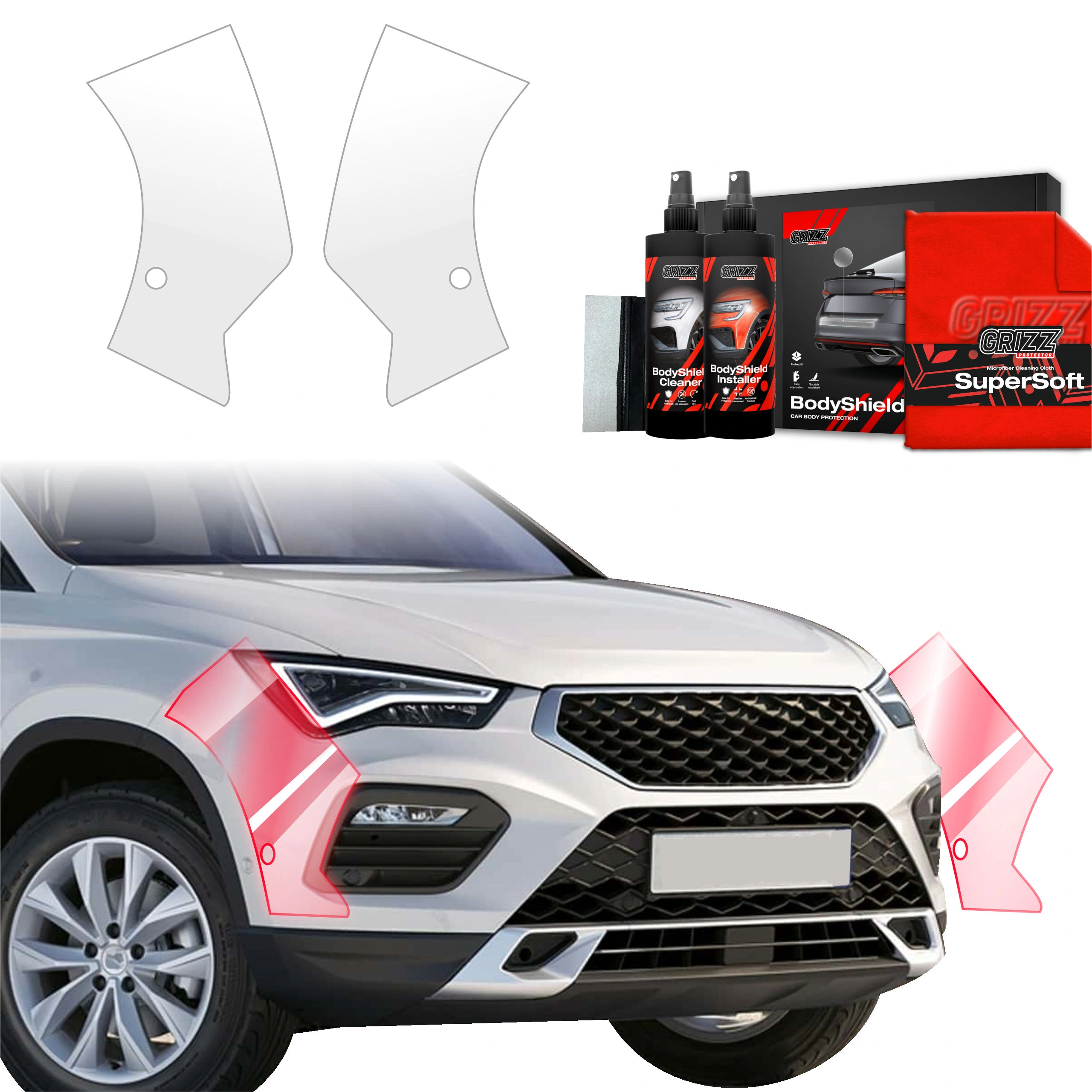 Folia ochronna na zderzak GrizzGlass BodyShield do Seat Ateca (2020-2025) [2w1]