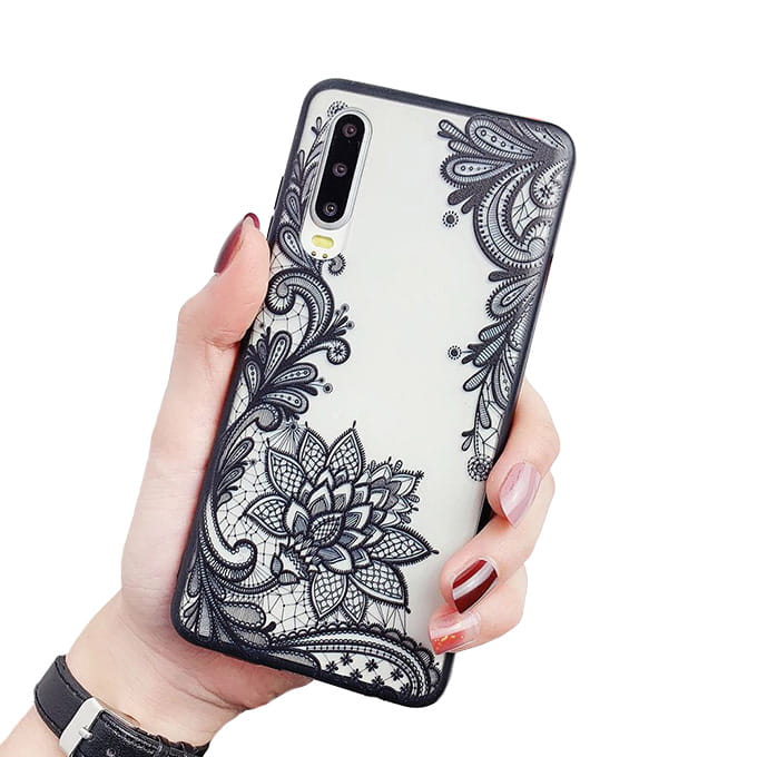 Etui w Kwiatowe, Koronkowe Ornamenty Huawei P30 (6,10")