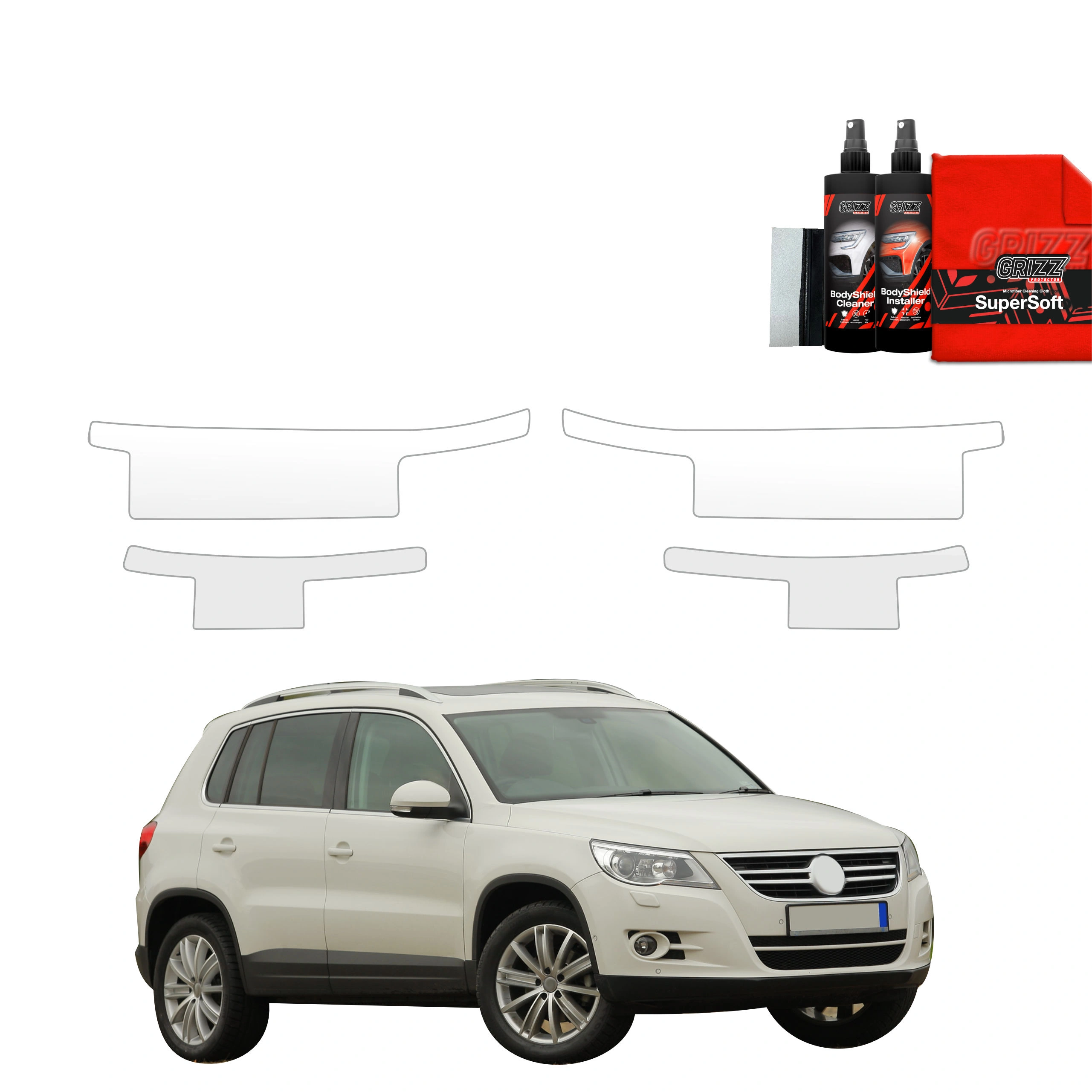 Folia ochronna na progi GrizzGlass BodyShield do Volkswagen Tiguan Kombi 5D (2007-2011) [4w1]