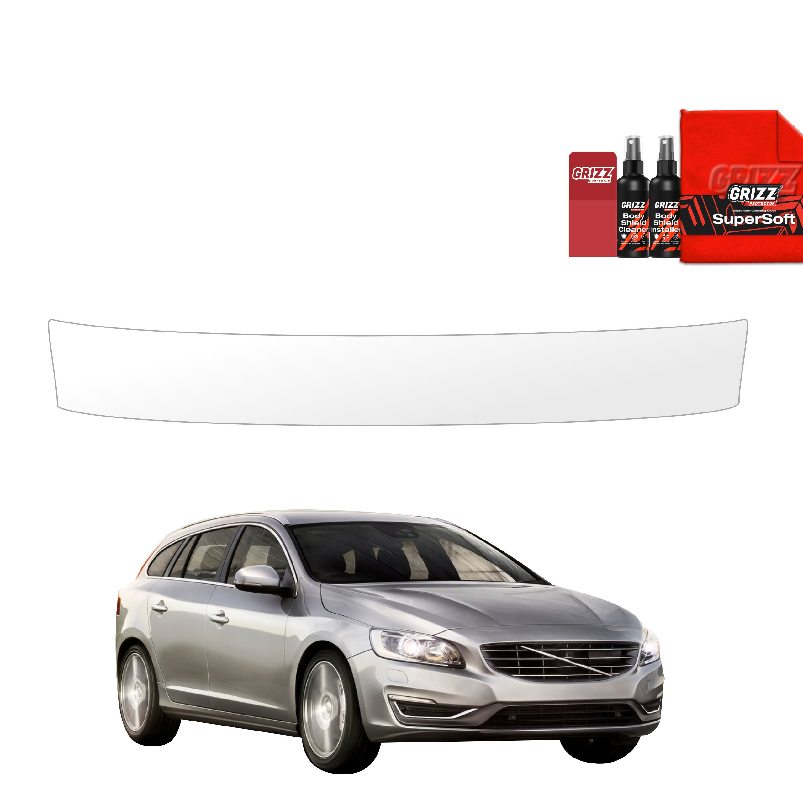 Folia ochronna na próg bagażnika GrizzGlass BodyShield do Volvo V60 Kombi (2011-2018)