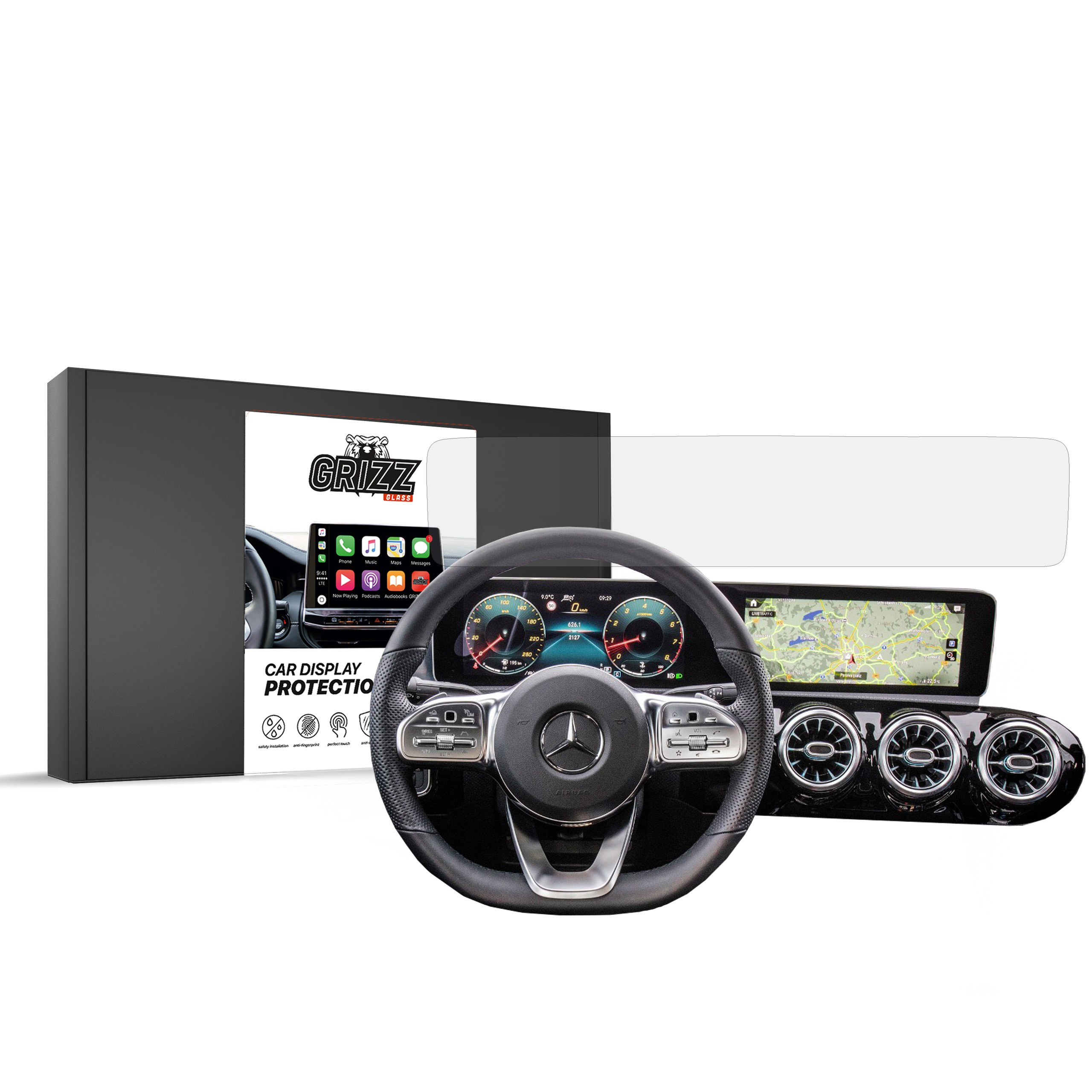 Folia matowa GrizzGlass CarDisplay Protection do Mercedes A Klasa W177 - redukcja odblasków
