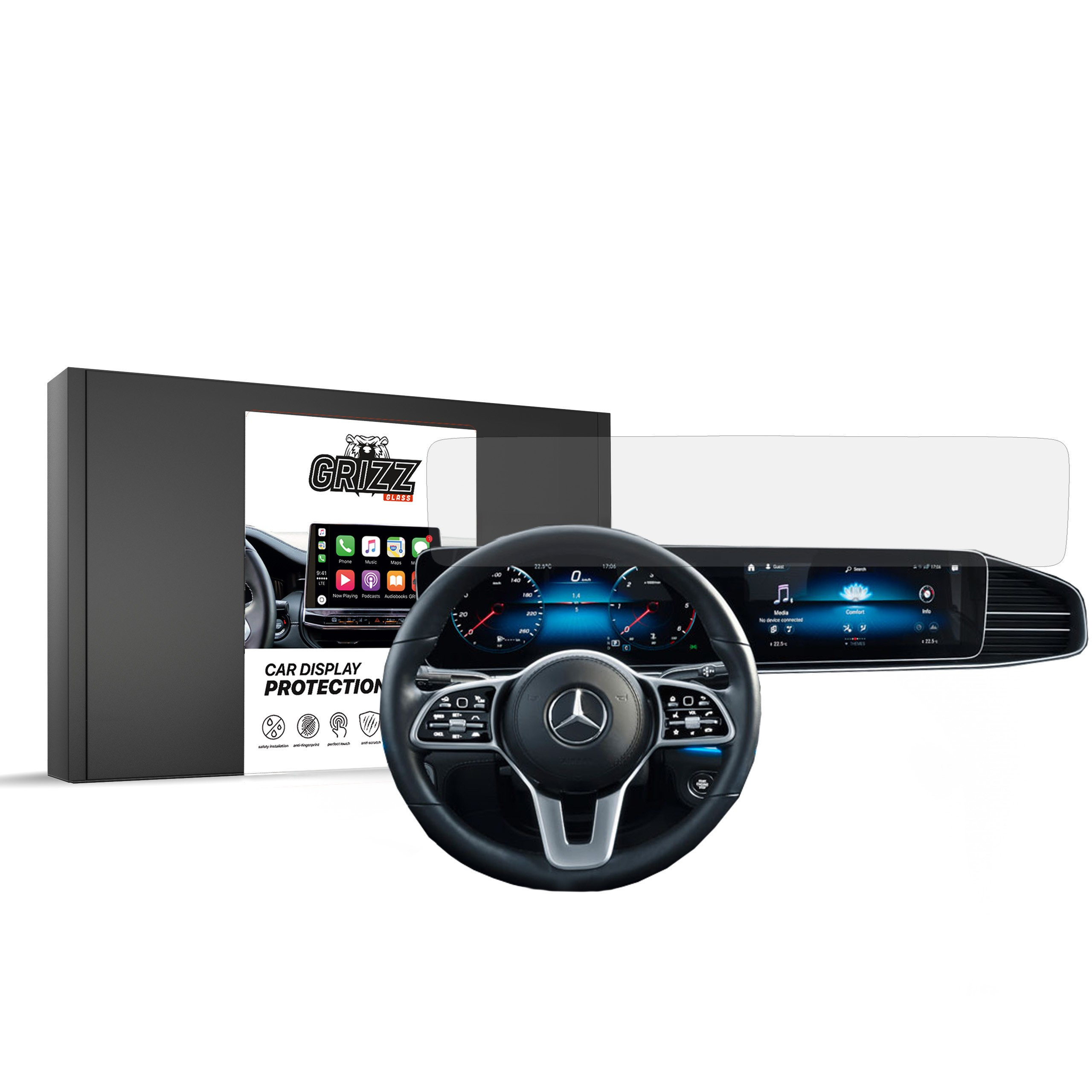 Folia matowa GrizzGlass CarDisplay Protection do Mercedes GLE W167 2019-2025 - mniej odblasków i ochrona ekranu