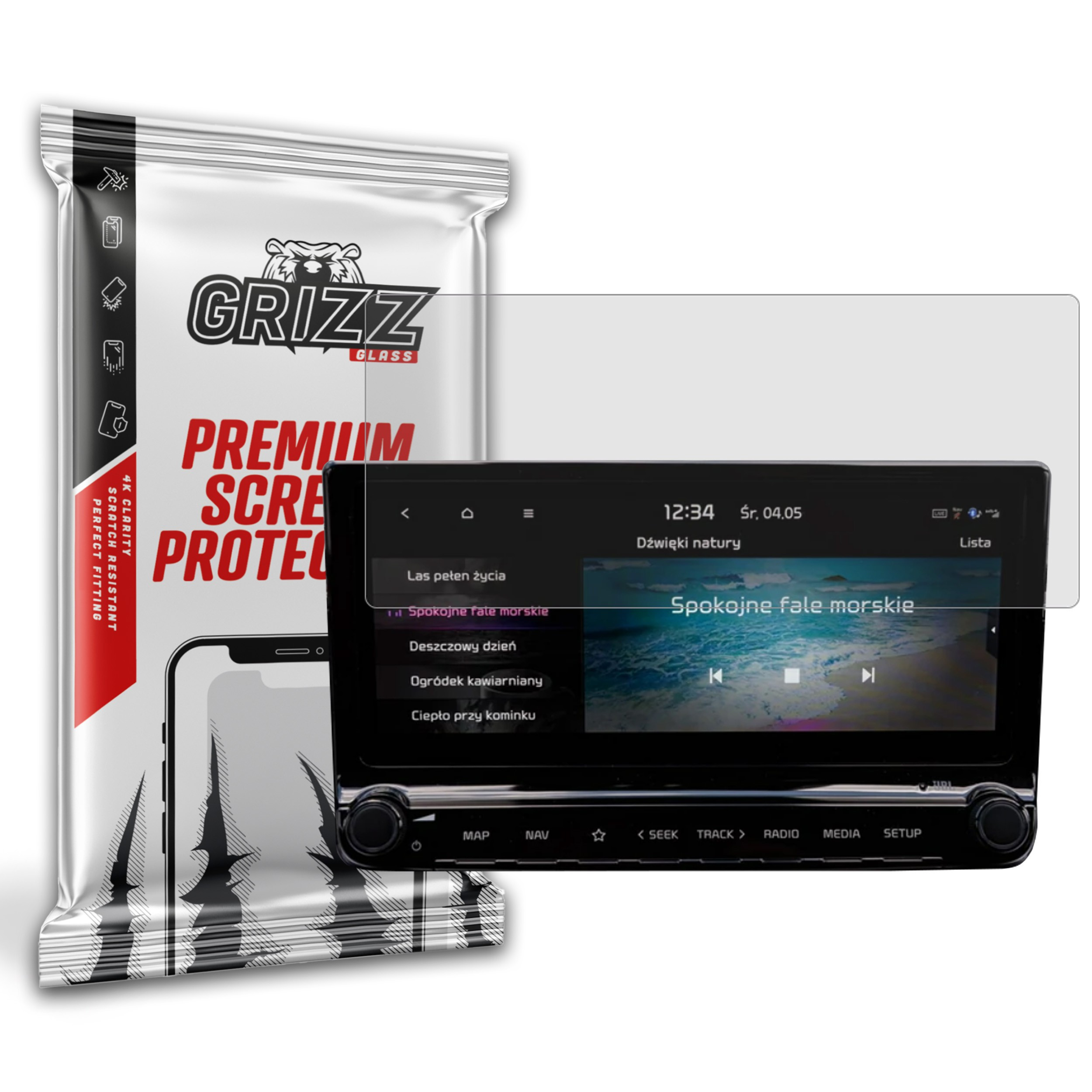 Folia matowa GrizzGlass CarDisplay Protection do Mercedes GLC X254 2022-2025 [2w1] - redukcja odblasków i ochrona ekranu
