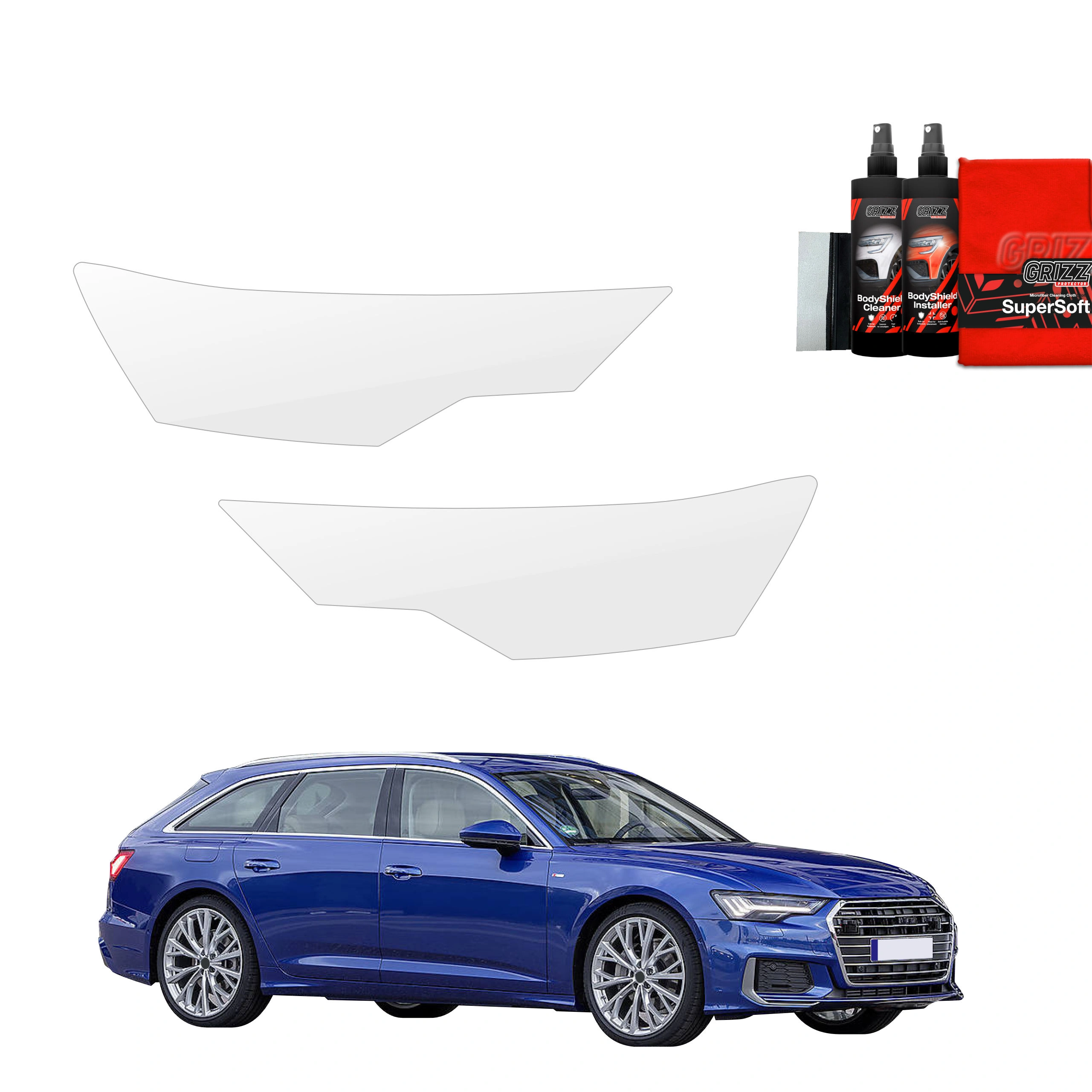 Folia ochronna na lampy GrizzGlass BodyShield do Audi A6 C8 Kombi (2018-2023) [2w1]