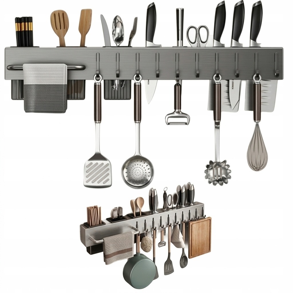 Organizer Kuchenny na Ścianę, Półka Kuchenna Wisząca - 60cm