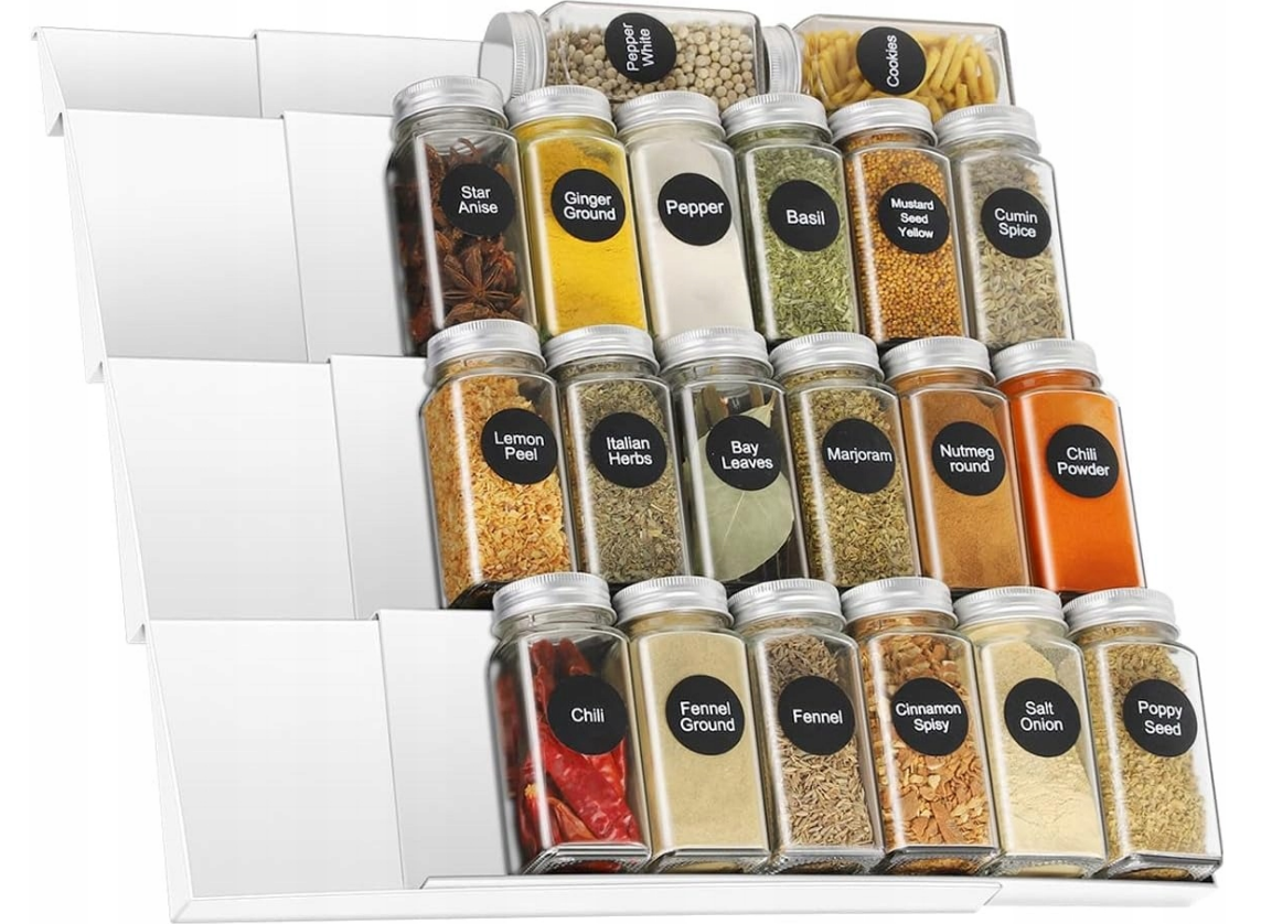  2szt. Organizer / Wkład do Szuflady na Przyprawy - Regulowany - Biały