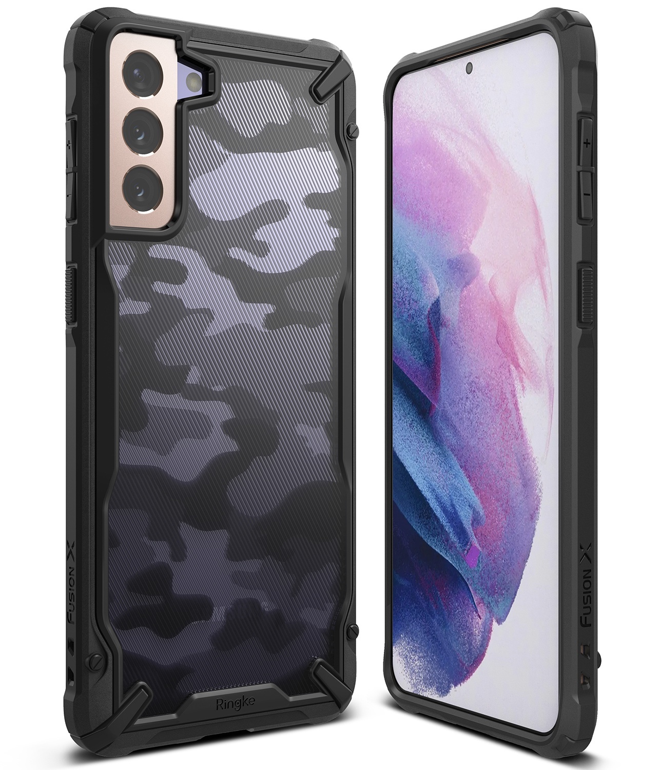 Etui Ringke Fusion-X Design Samsung Galaxy S21+ Plus Camo (Moro) Black