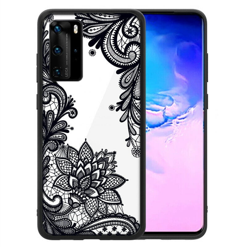 Etui w Kwiatowe, Koronkowe Ornamenty Huawei P40 Pro