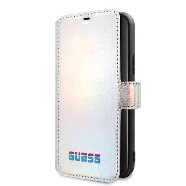 Etui Guess GUFLBKN65BLD Apple iPhone 11 Pro Max srebrny/silver book Iridescent