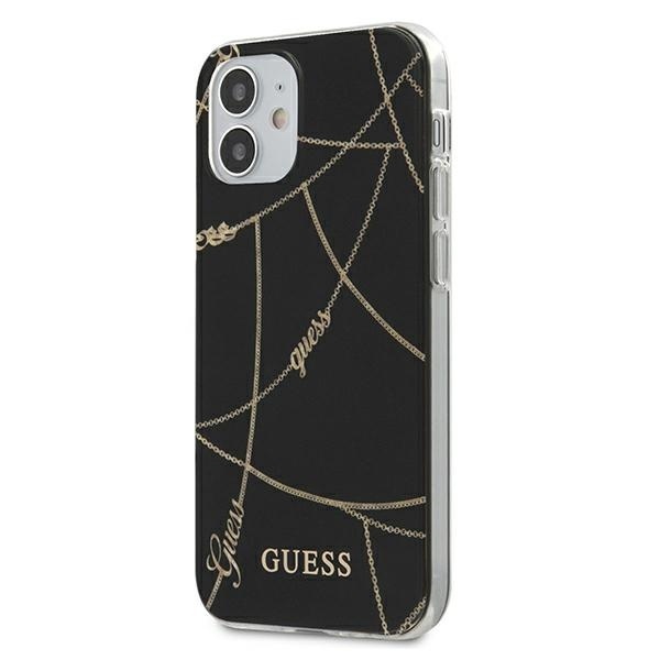 Etui Guess GUHCP12SPCUCHBK Apple iPhone 12 mini czarny/black hardcase Gold Chain Collection