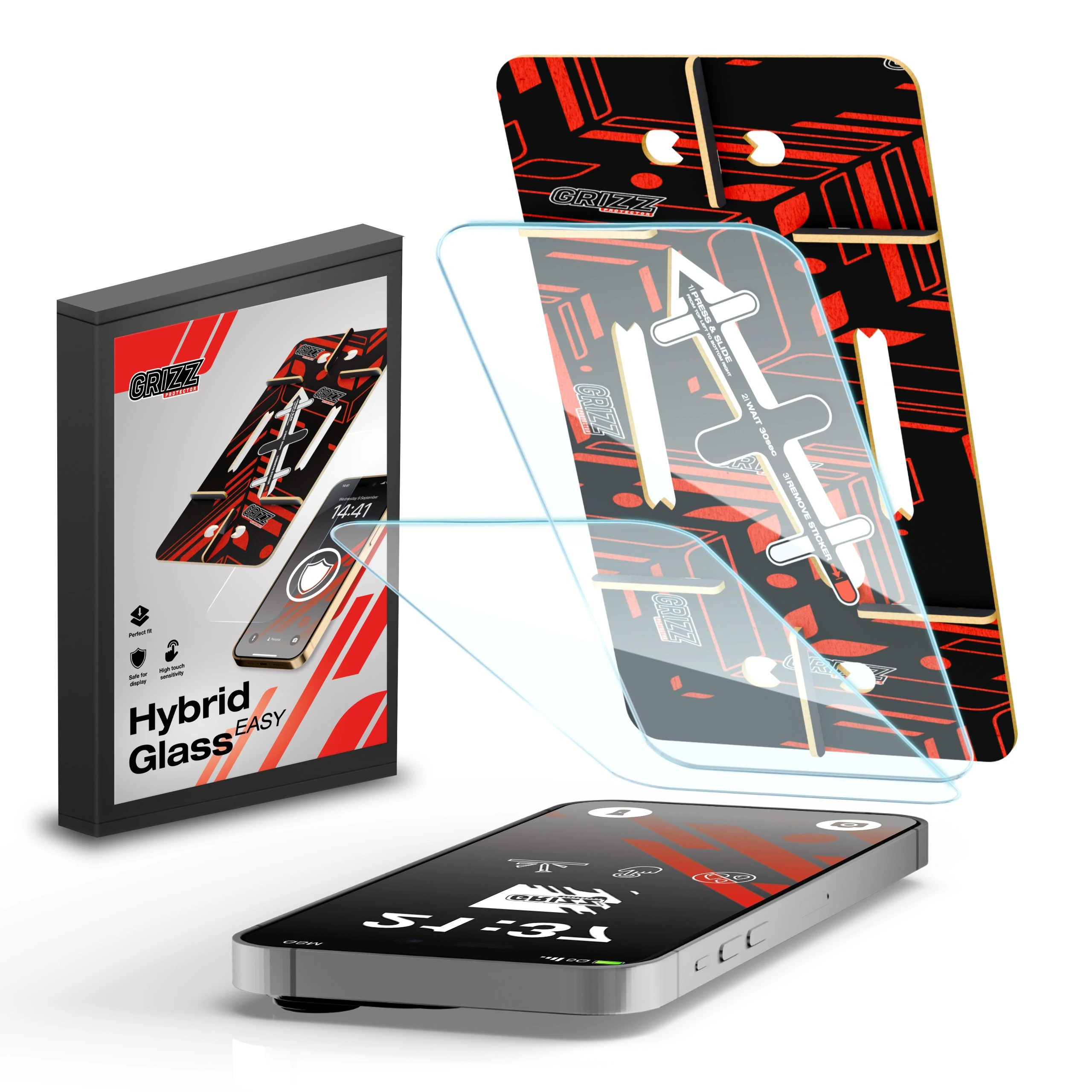 Szkło hybrydowe GrizzGlass HybridGlass Easy do Apple iPhone 12 Pro Max [2 PACK]