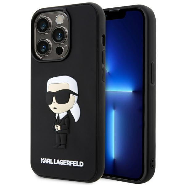 Etui Karl Lagerfeld KLHCP14X3DRKINK Apple iPhone 14 Pro Max czarny/black hardcase Rubber Ikonik 3D