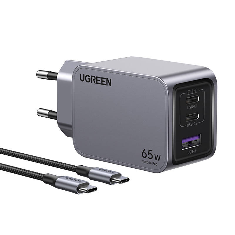 Ładowarka UGREEN Nexode Pro 65W — 3 porty i kabel 1,5 m