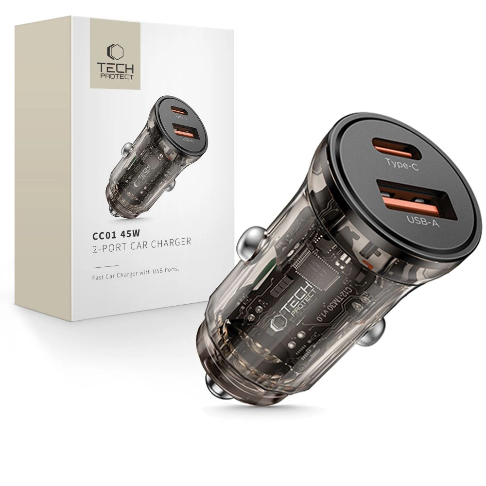 Ładowarka samochodowa Tech-Protect CC01 — szybkie ładowanie w trasie