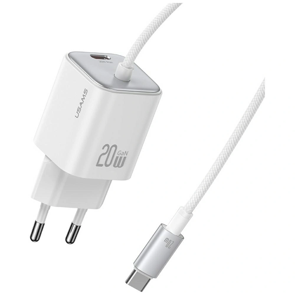 Ładowarka sieciowa USAMS JC Series CC261 20W GaN — szybkie ładowanie 2 urządzeń
