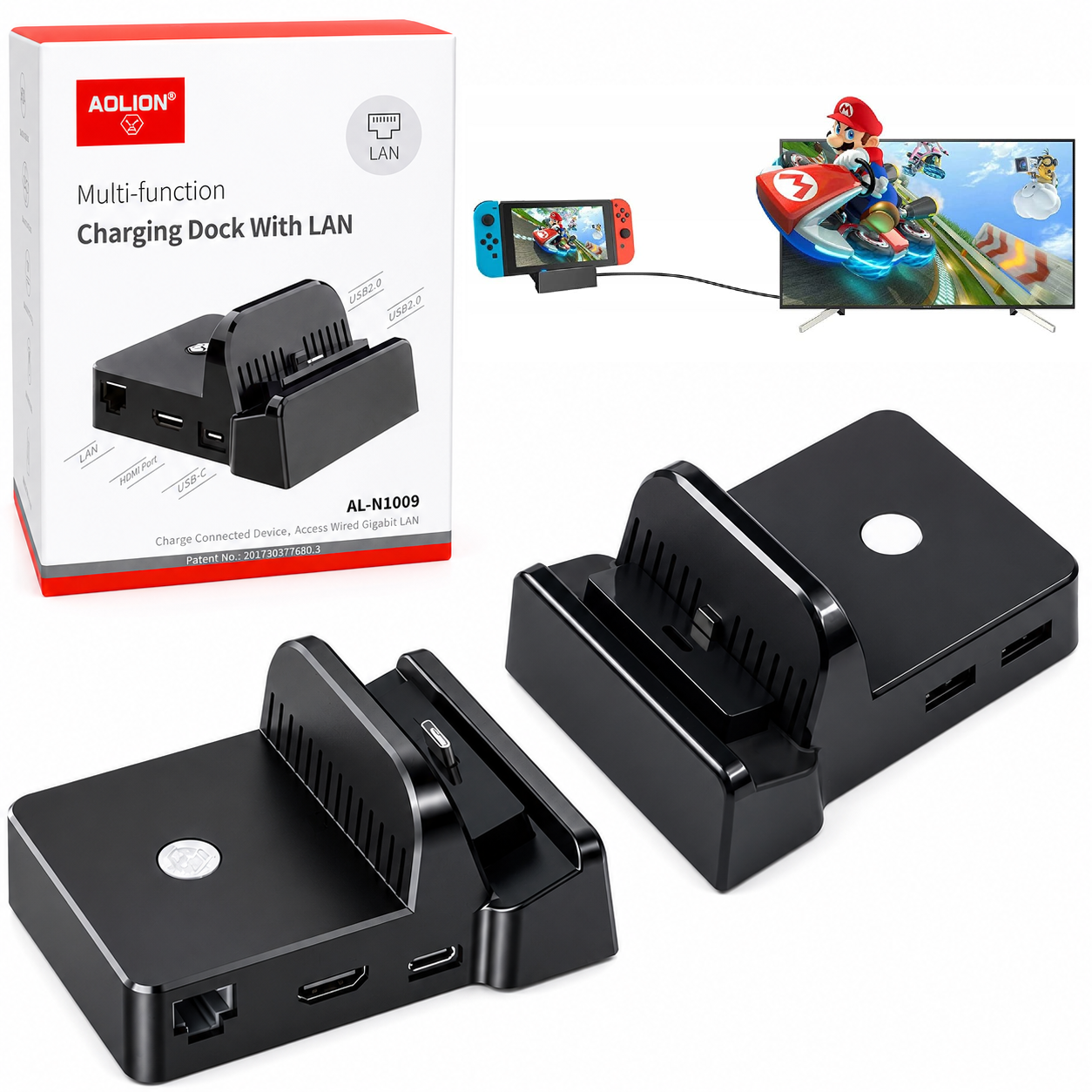 Stacja dokująca do Nintendo Switch — z gniazdem LAN i USB-C