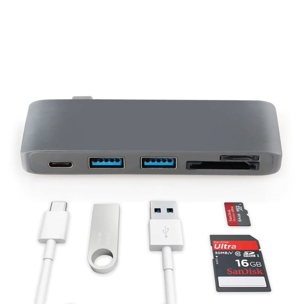Adapter 5w1 HUB USB-C USB 3.0 SD Micro SD - MacBook