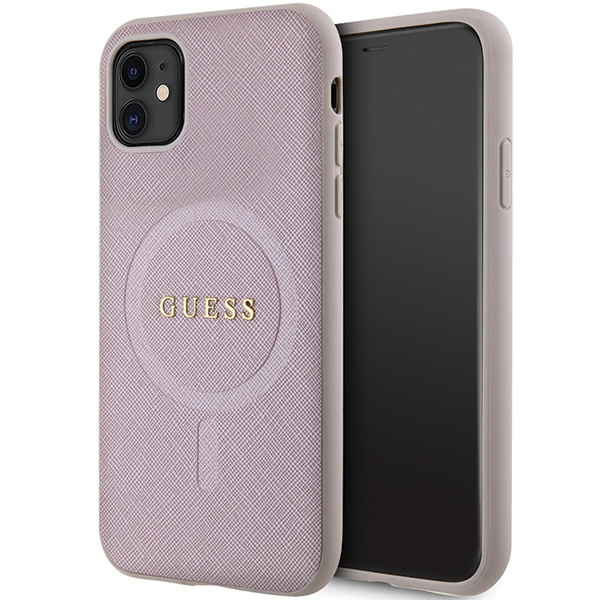 Etui Guess GUHMN61PSAHMCP Apple iPhone 11/XR hardcase Saffiano MagSafe różowy/pink