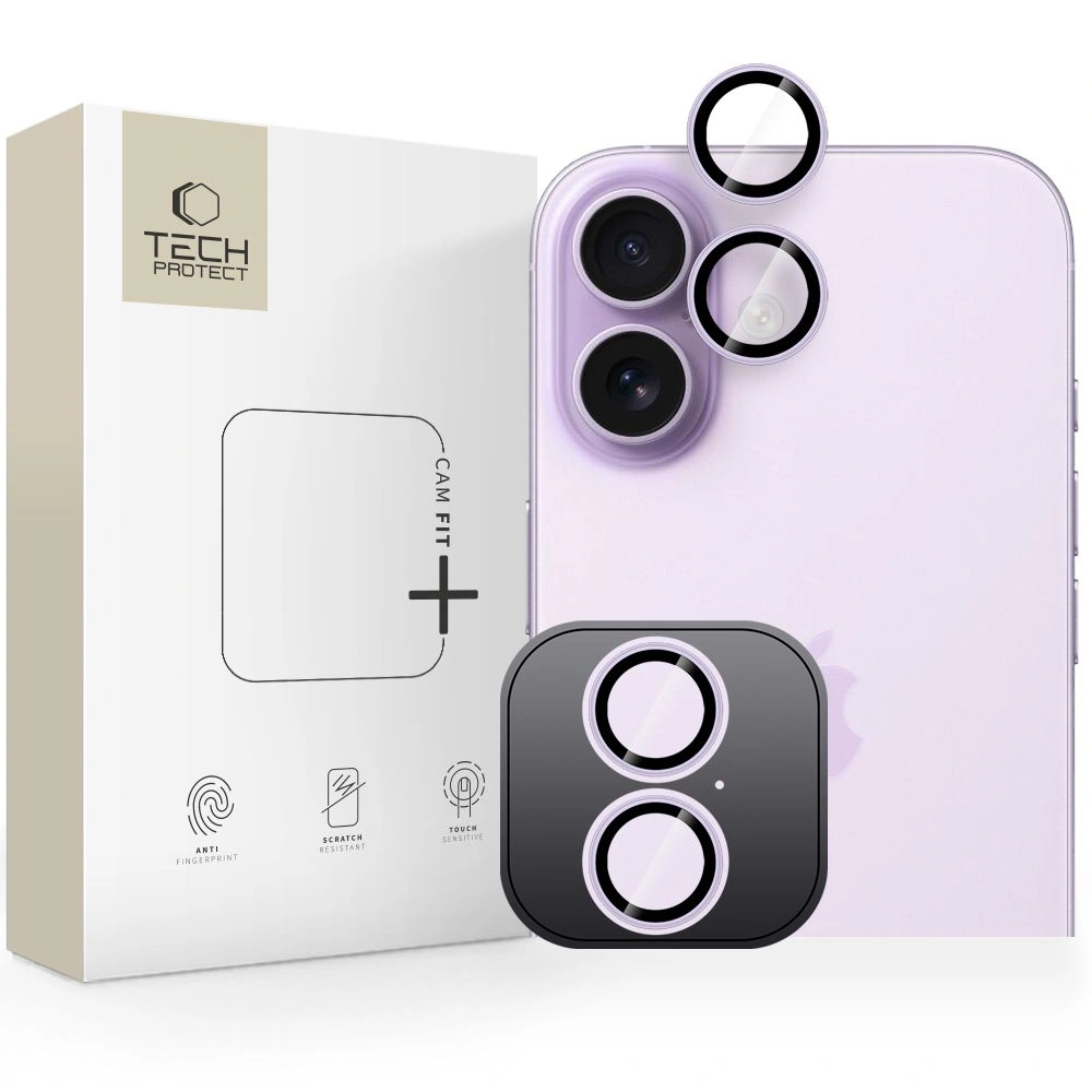 Osłona aparatu Tech-Protect Camring Fit+ do Apple iPhone 16 / 16 Plus / 17 Lavender