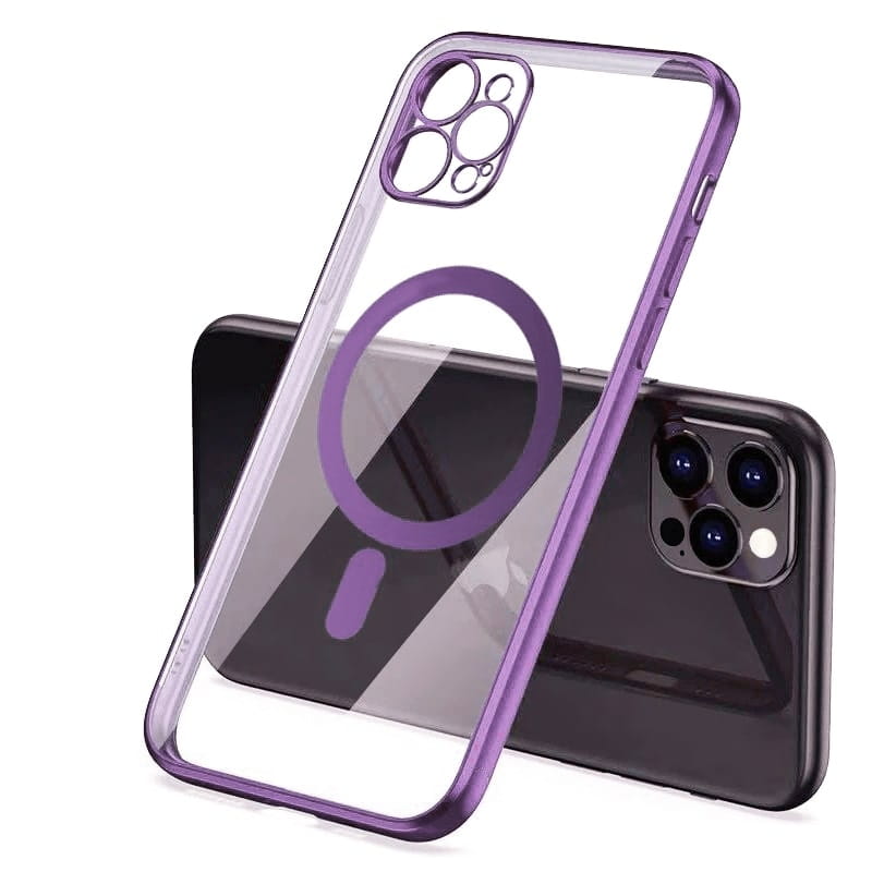 Fioletowe etui silikonowe z MagSafe - iPhone 12 Pro Max, ochrona i pewny chwyt