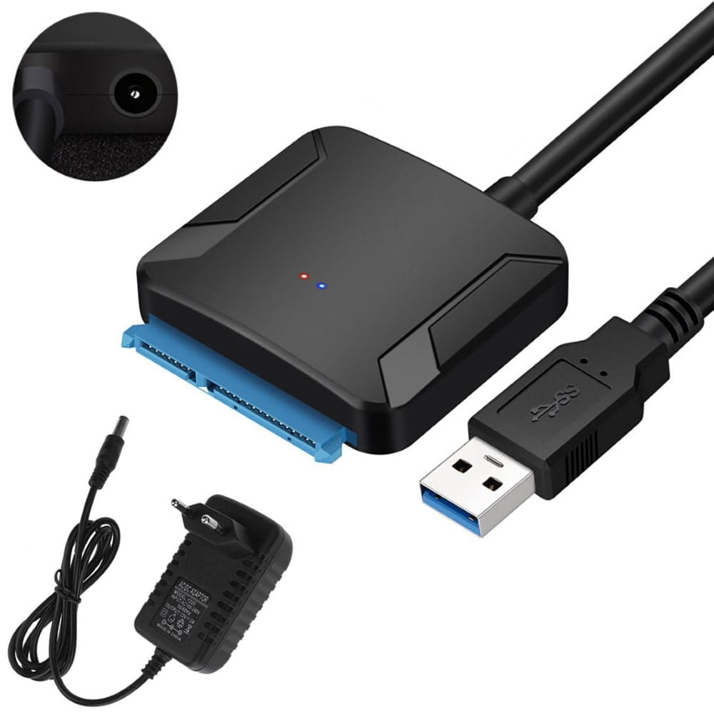 Adapter SATA do USB 3.0 dla dysków SSD, HDD 3,5"/2,5" + Zasilacz