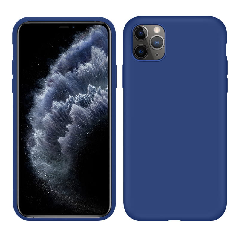 Liquid Soft Silicone — etui iPhone 11 Pro Max (6,5") — Granatowy