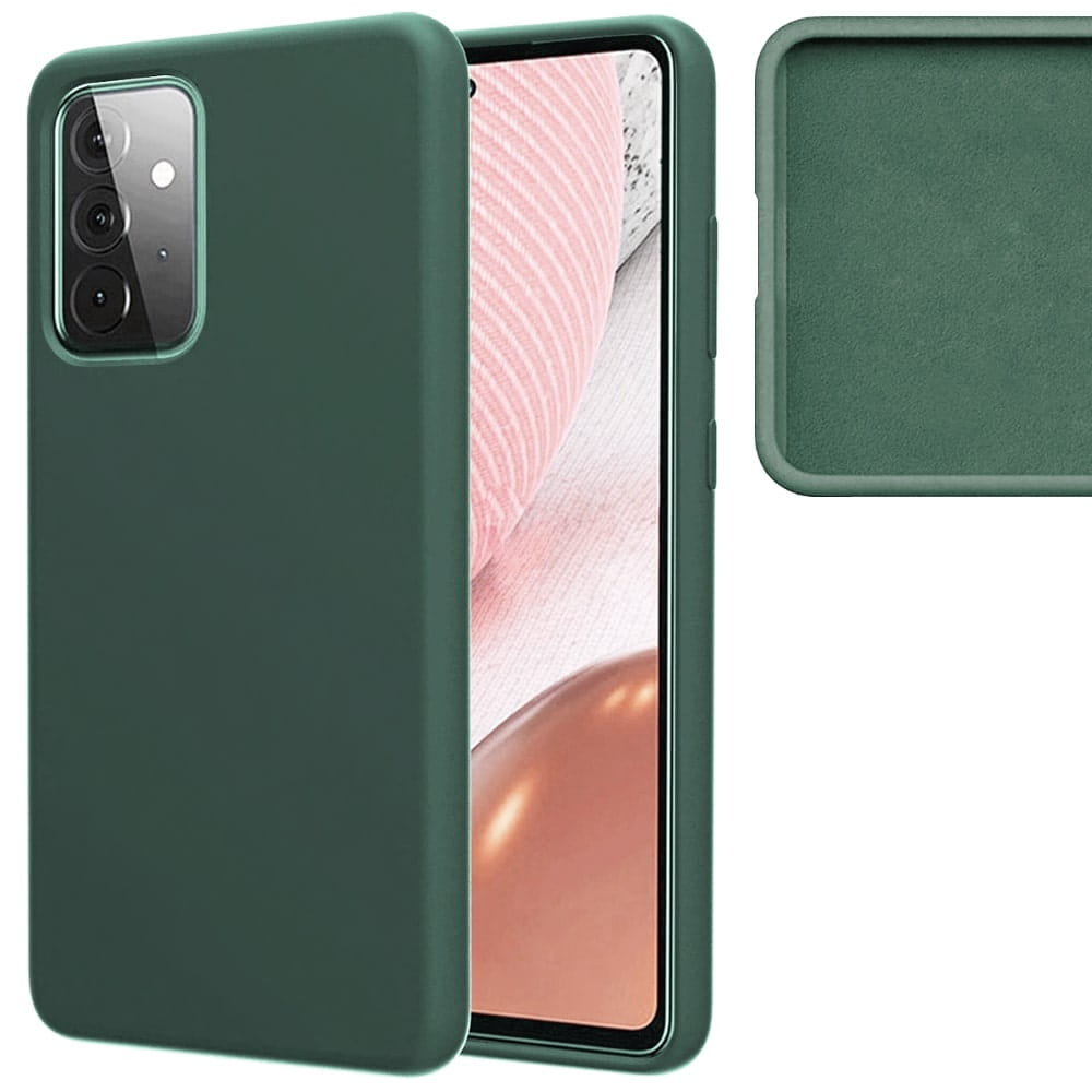 Etui Liquid Silicone - Samsung Galaxy A72 / A72 5G - Ciemny Zielony
