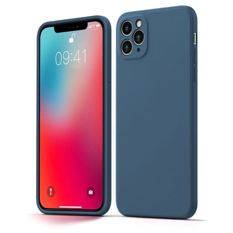 Liquid Soft Silicone - iPhone 12 Pro - Granatowy - miękki silikon i ochrona
