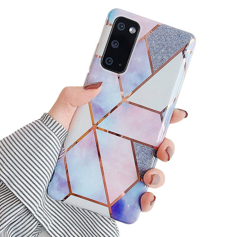 Etui Marble Gold Case - Samsung Galaxy S20 FE - Fioletowy