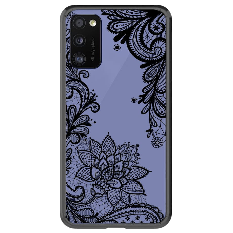 Etui w Kwiatowe, Koronkowe Ornamenty - Samsung Galaxy A41 - ochrona i wzór