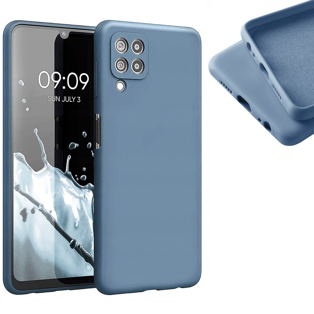 Etui Liquid Soft Silicone - Samsung Galaxy A22 4G - Granatowy