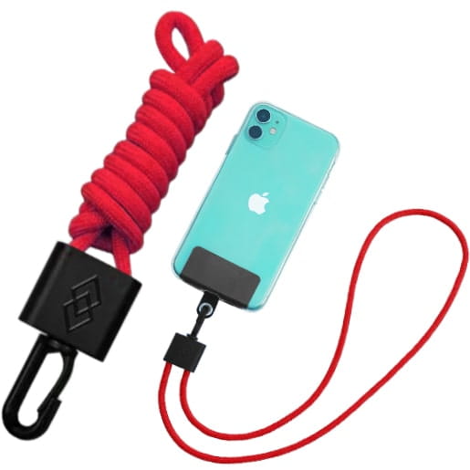 Smyczka Sznurek Crossbody na Telefon do Etui V3 - Uniwersalny - Czerwony