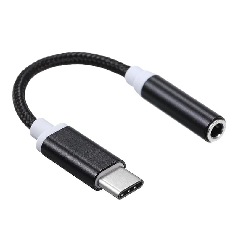 Adapter USB-C -> Mini Jack (3,5 mm) - Czarno-Biały