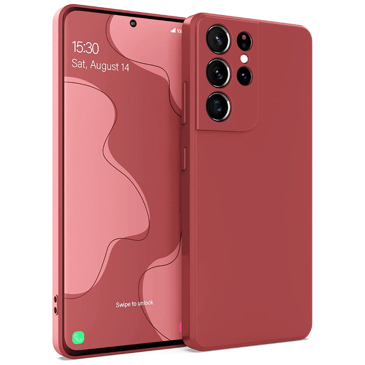 Liquid Soft Silicone - Samsung S21 Ultra 5G - Czerwony