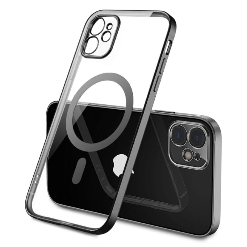 Czarne Etui Silikonowe, Kolorowe z MagSafe - iPhone 12
