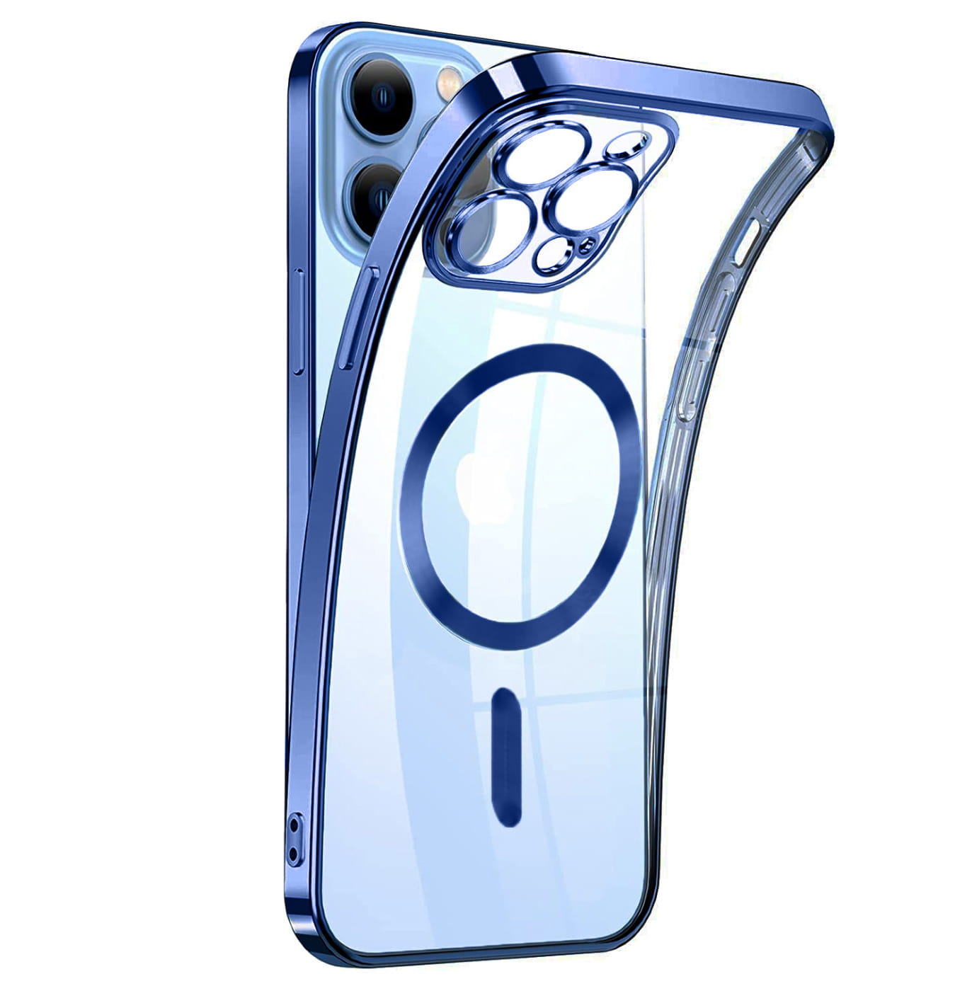 Niebieskie Etui Silikonowe, Kolorowe z MagSafe - iPhone 14 Pro Max