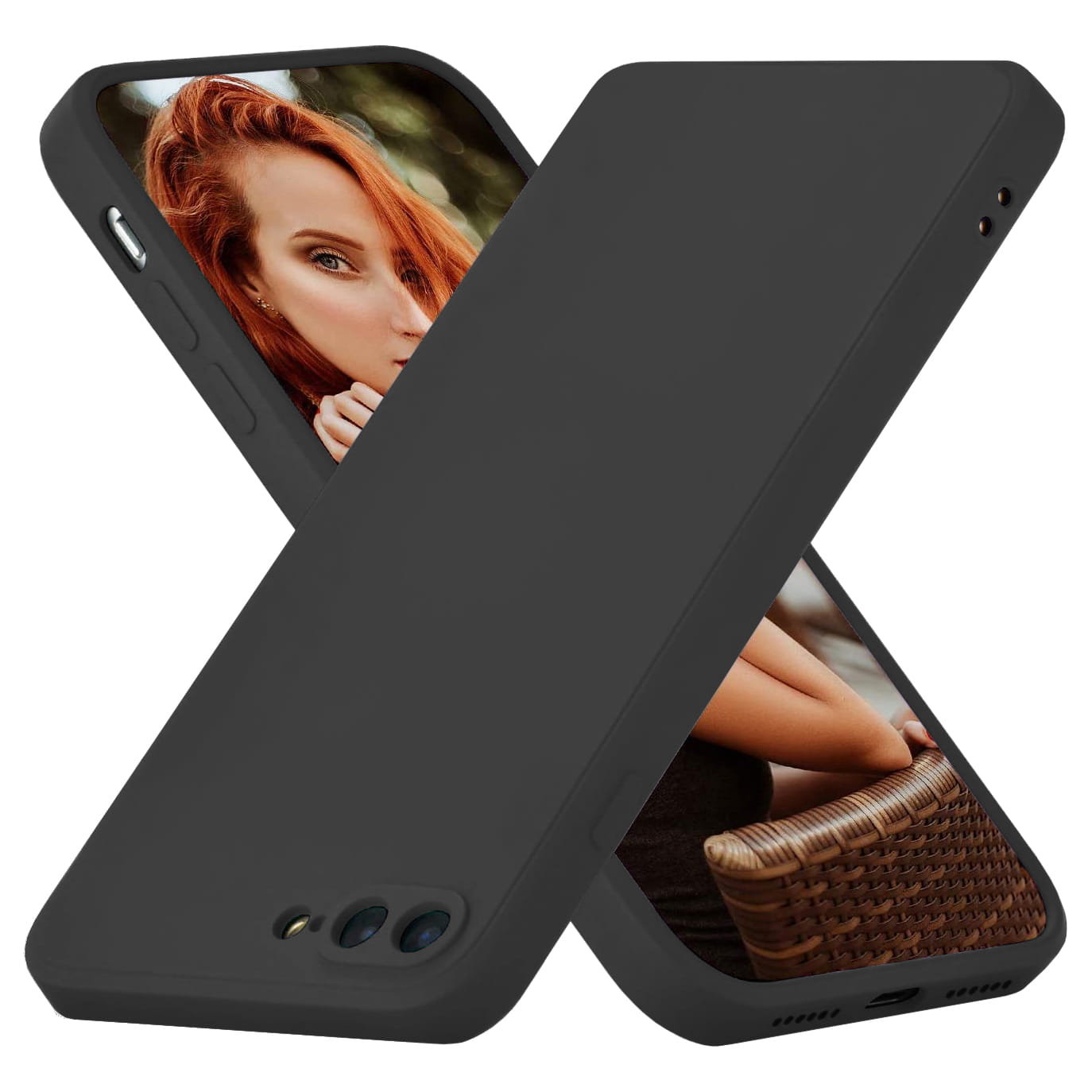 Etui Liquid Soft Silicone - Apple iPhone 7 Plus / 8 Plus - Czarny