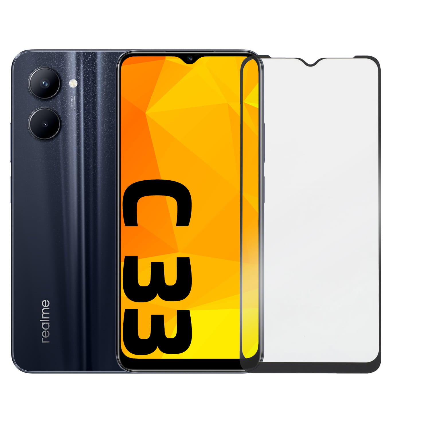 Szkło Hartowane Full Glue Slim - Realme C33