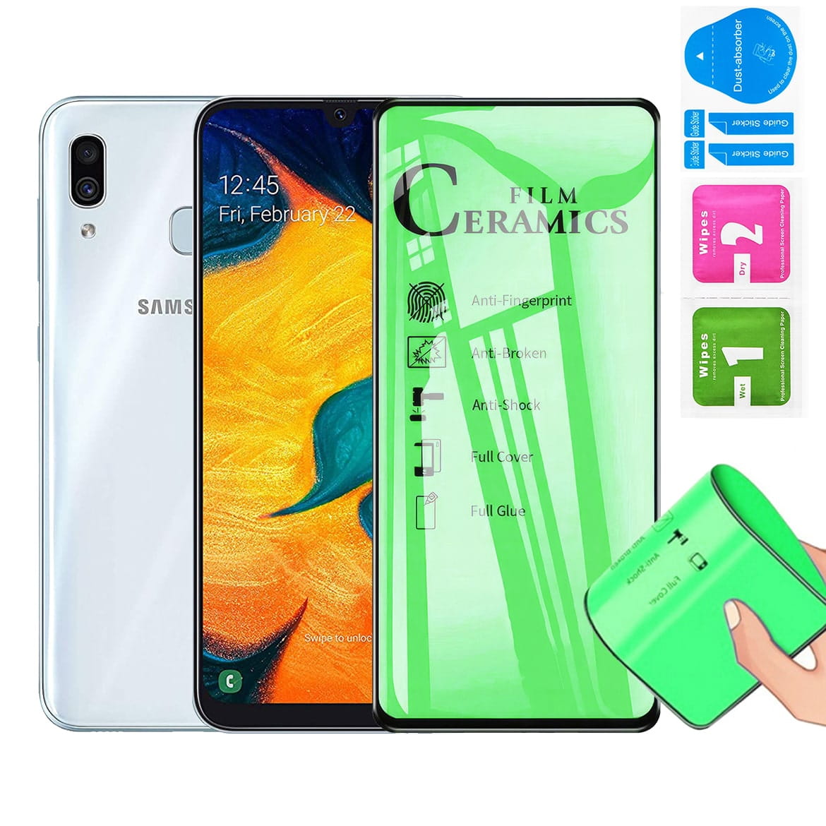 Ceramiczne Szkło Ochronne na Ekran Smartfona - Samsung A20 / A30 / A30s