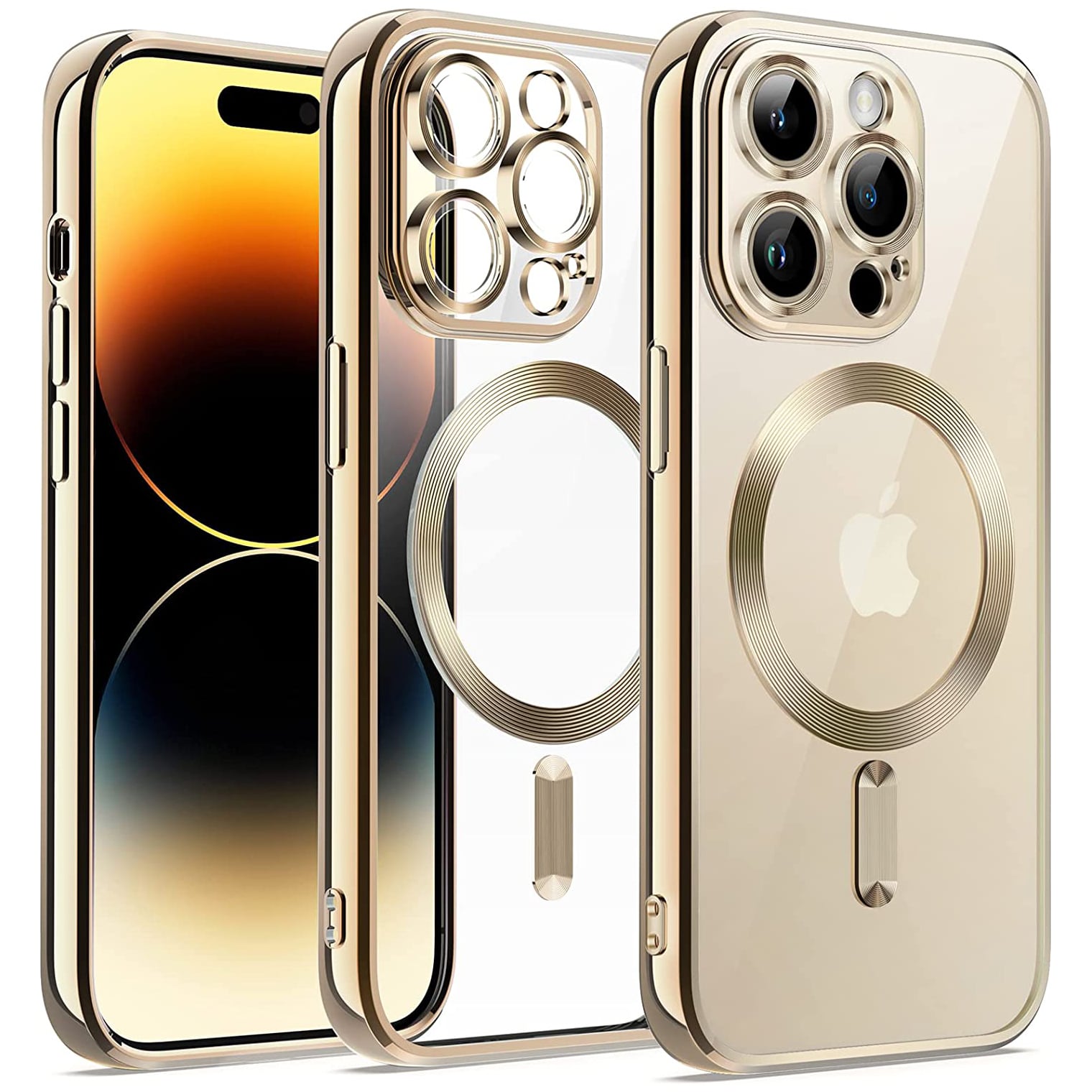 Etui Silikonowe Magsafe Camera Protect do Iphone - iPhone 14 Pro - Złoty