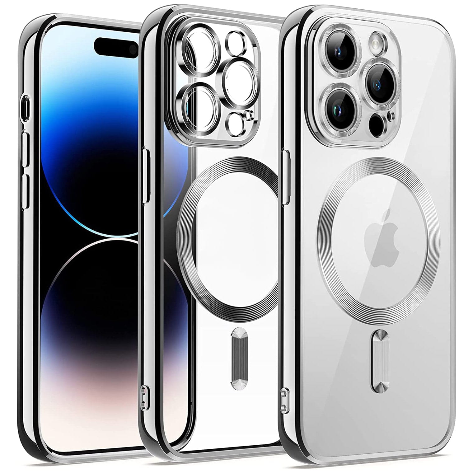 Etui Silikonowe Magsafe Camera Protect do Iphone - iPhone 14 Pro - Srebrny