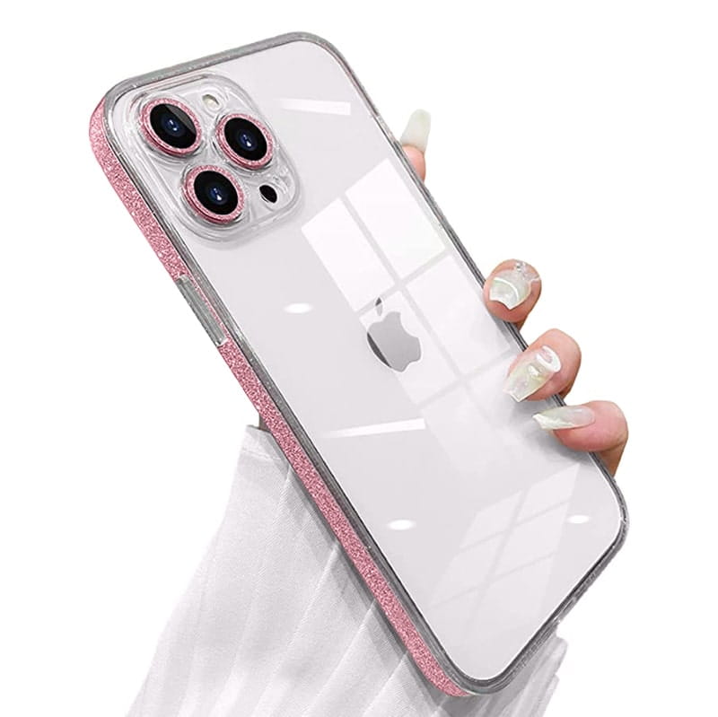 Etui Brokatowe - iPhone 13 Pro - Różowy