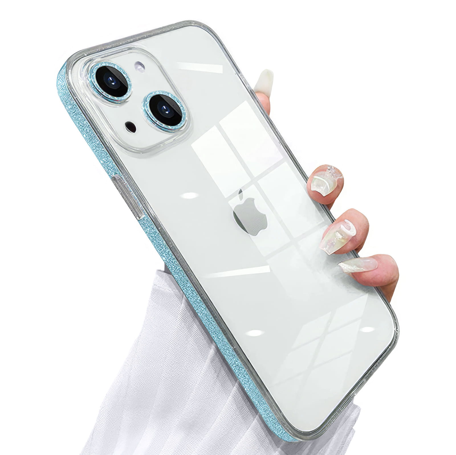 Etui Brokatowe - iPhone 13  - Miętowy