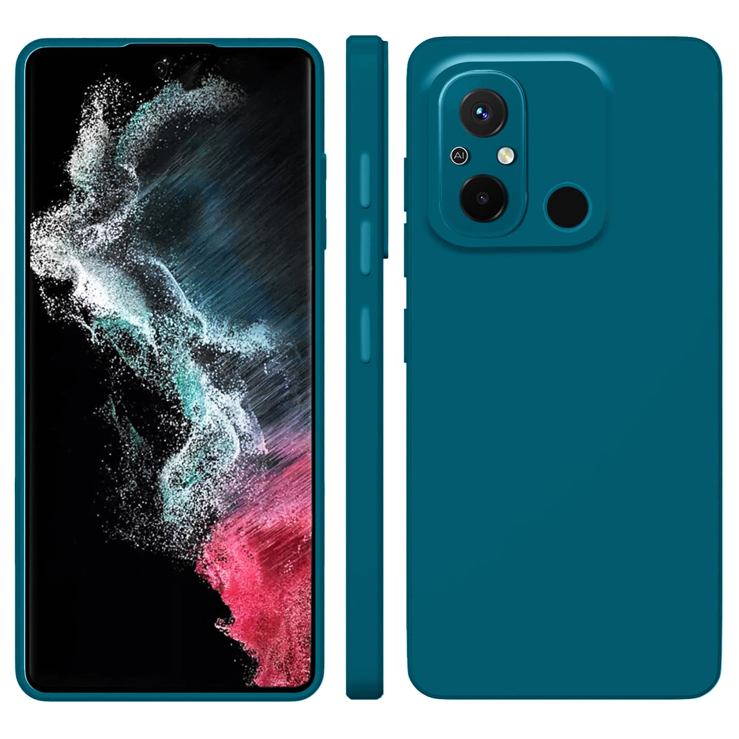 Etui Liquid Silicone - Xiaomi Redmi 12C - Granatowy