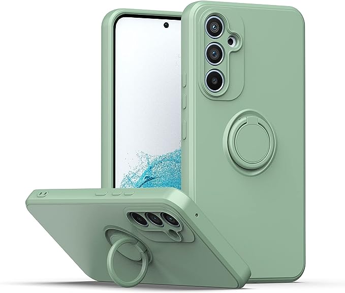 Liquid Soft Silicone z Ringiem - Samsung Galaxy A54 5G - Zielony