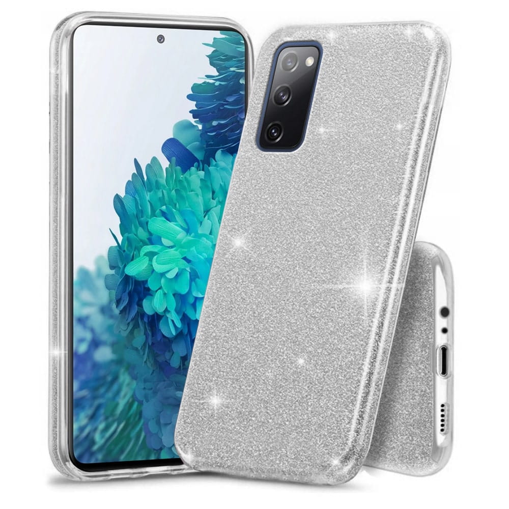 Etui Brokatowe Błyszczące - Xiaomi Redmi Note 10 Pro / 10 Pro Max - Srebrny