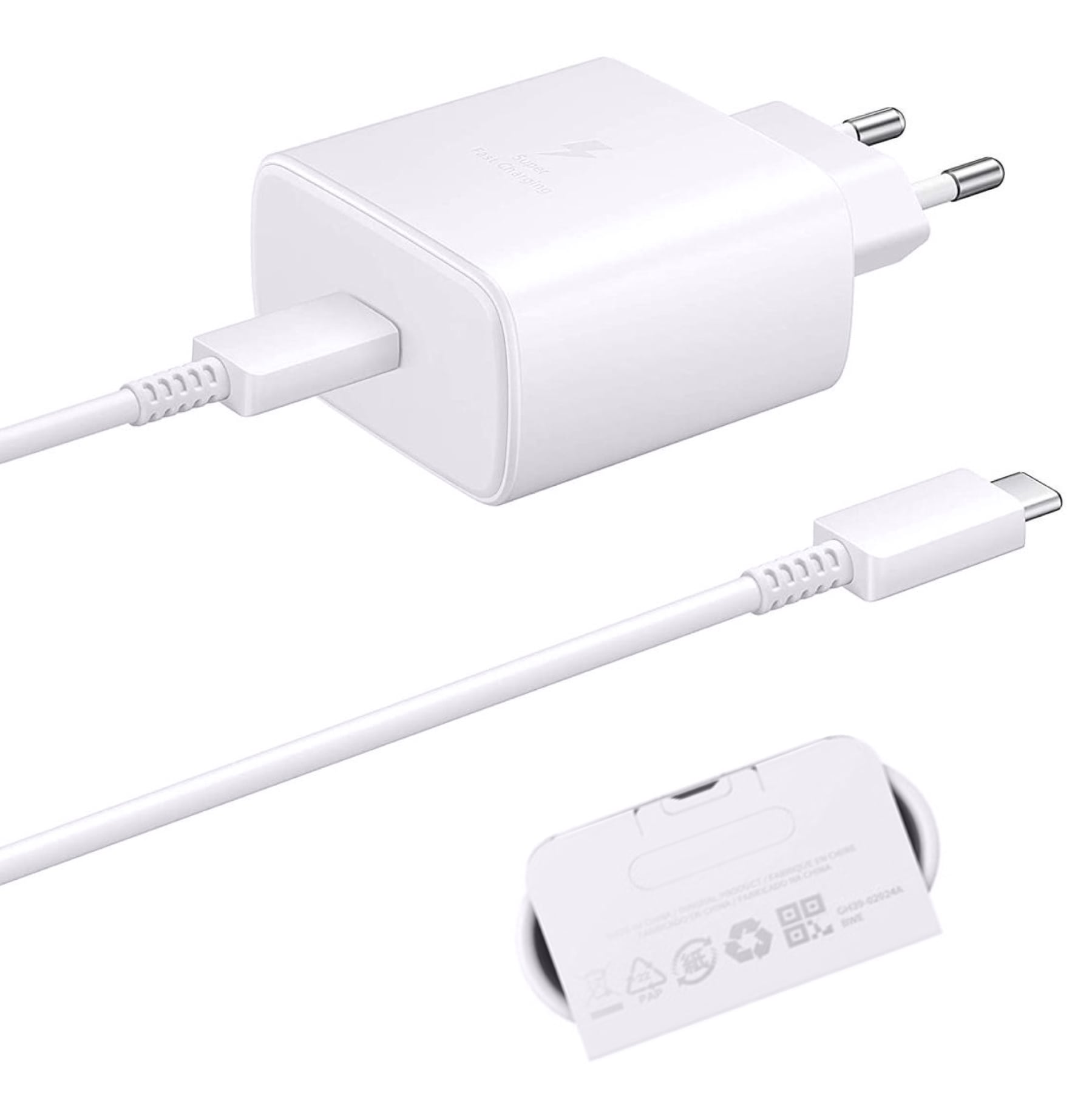 Ładowarka Kostka 45W Kabel USB-C - Biała