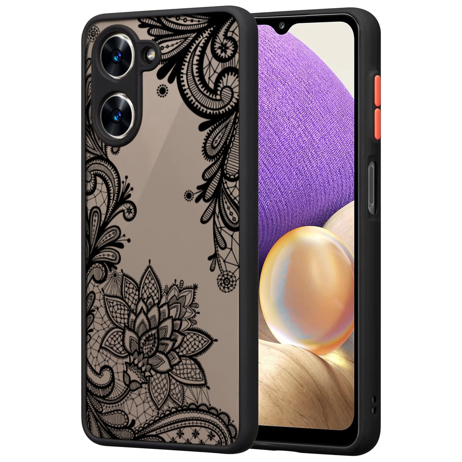 Etui w Kwiatowe, Koronkowe Ornamenty - Realme C33