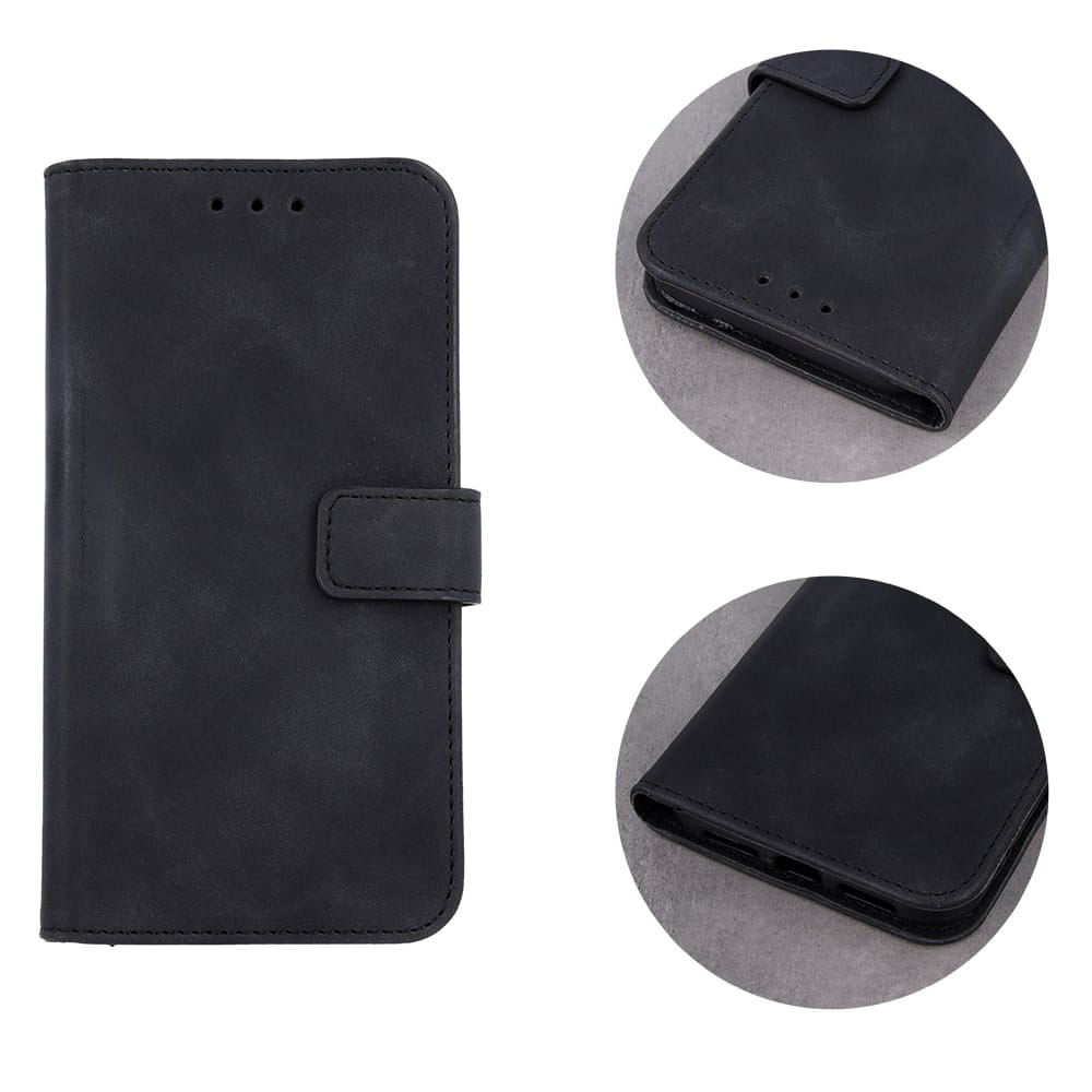 Flip Cover - Magnetyczne Etui Książkowe Smart Velvet - iPhone 15 Plus - Czarny