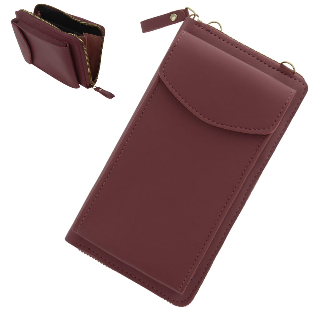 Torebka z Etui Na Telefon - Kolor Bordowy